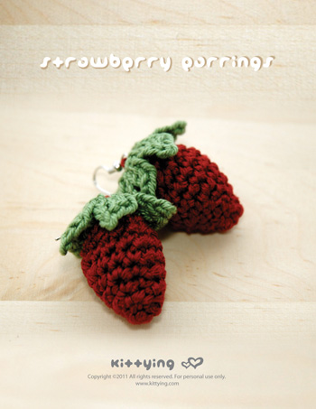 Crochet Strawberry Earrings Pattern, Symbol Diagram (pdf)
