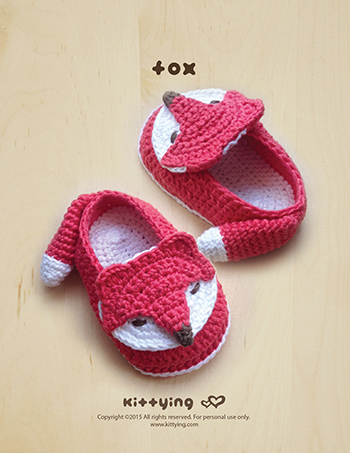 Crochet Pattern Fox Baby Booties Fox Preemie Socks Fox Applique