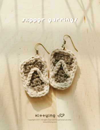 Slipper Earrings PATTERN, SYMBOL DIAGRAM (pdf) by kittying
