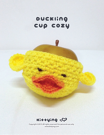 Crochet Pattern Duck Apple Cozy Duck Crochet Cozy Duck Fruit Cozy Duckling Duck Mug Sleeve Duck Cup Warmer Duck Mug Holder Apple Cozy