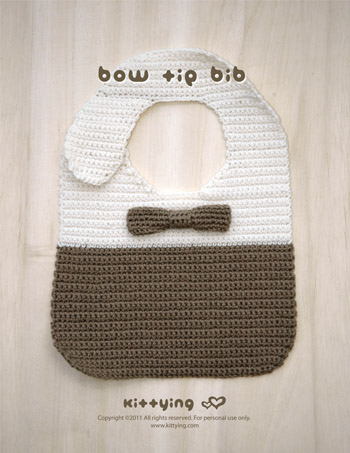 Bow Tie Bib Crochet Pattern - Chart & Written Pattern By Kittying