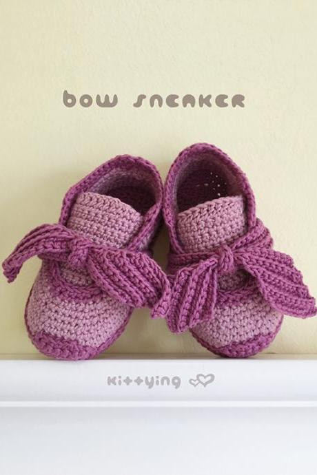 Crochet Baby Sneakers Pattern Bow Sneakers Crochet Baby Shoes Crochet Booties Crochet Pattern Baby Sneakers Baby Shoes Baby Bow Sneakers Crochet