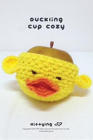 Crochet Pattern Duck Apple cozy Duck Crochet cozy Duck Fruit cozy Duckling Duck Mug Sleeve Duck Cup warmer Duck Mug holder Apple cozy