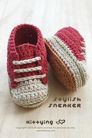 Crochet Baby Pattern Stylish Baby Sneakers Crochet Patterns Baby Shoes Crochet Booties Crochet Pattern Newborn Sneakers Newborn Shoes Red