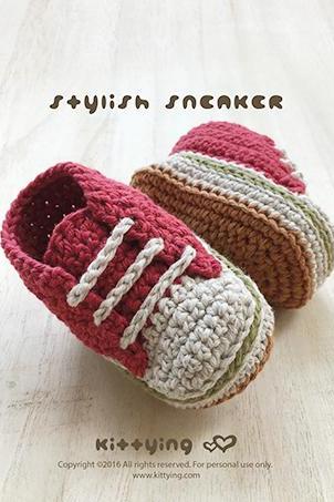 Crochet Baby Pattern Stylish Baby Sneakers Crochet Patterns Baby Shoes Crochet Booties Crochet Pattern Newborn Sneakers Newborn Shoes Red