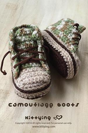 Crochet Pattern Baby Booties Camouflage Baby Boots Baby Sneakers Crochet Patterns Baby Shoes Crochet Booties Newborn Sneakers Newborn Boots All