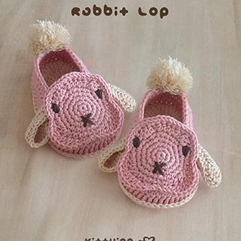 Crochet Baby Pattern Rabbit Baby Booties Baby Rabbit Shoes Crochet Bunny Sneakers Newborn Rabbit Shoes Lop Baby Booties Baby Bunny Booties
